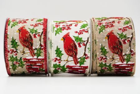 Cardinal Bird & Postbox Ribbon - Cardinal Bird & Postbox Ribbon